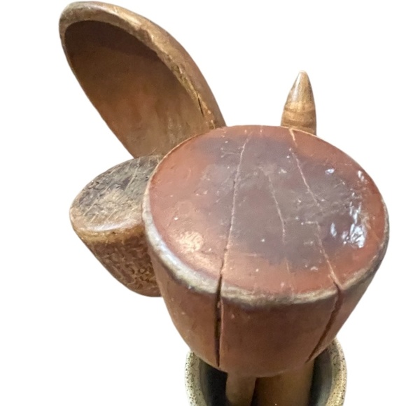 Vintage Kitchen Tall Primitive Farmhouse Decor Solid Wood Narrow Handle Utensils - Picture 11 of 14